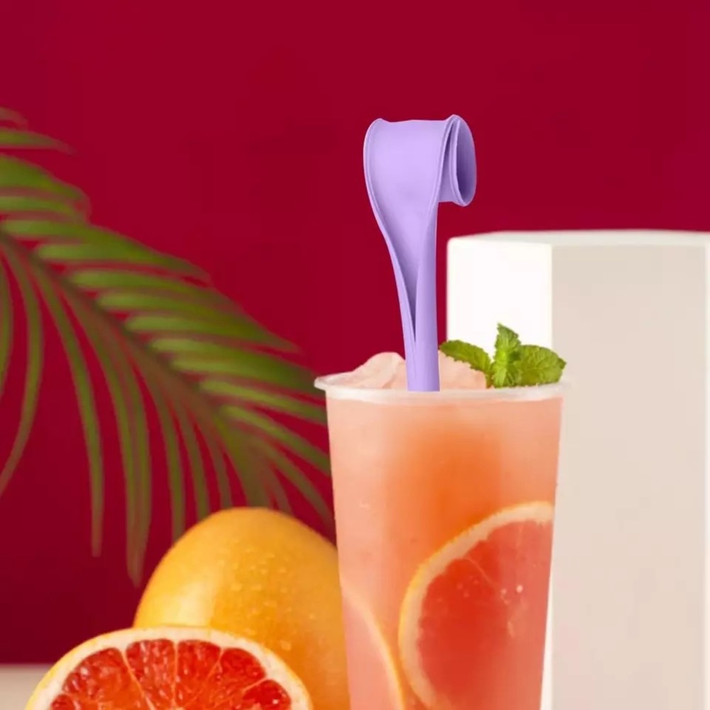 Reusable zip-lock silicone straw (Ivory)